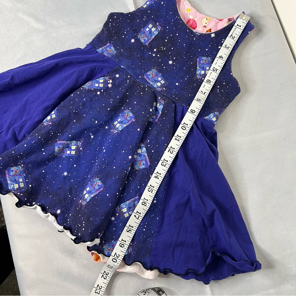 Beauty & the Beast / Dr Who Reversible Dress handmade Shop NO TAG size 5/6? - Picture 10 of 10